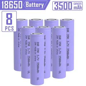 8 Pack 3.7 Volt 18650 Rechargeable Battery 18650 3500mAh Li-ion Battery for Flashlights, Headlamps, Doorbells, RC Cars (Button Top) lithium