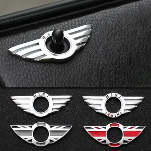 3D Metal Car Door Lock Pin Wing Emblem Sticker for Mini Cooper One S R55 R56 R57 R58 R59 R60 F55 F56 F57 F60 Countryman Car Stickers