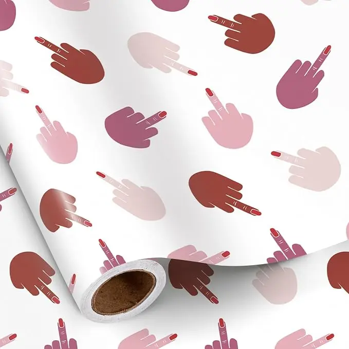 RUSPEPA Funny Boob Wrapping Paper Roll for Adult Women Men, Mini Roll, Woman Breasts Rude Design Gift Wrap Paper for Bachelorette Party, Best Friend Birthday, Anniversary, 17 Inches x 16.4 Feet