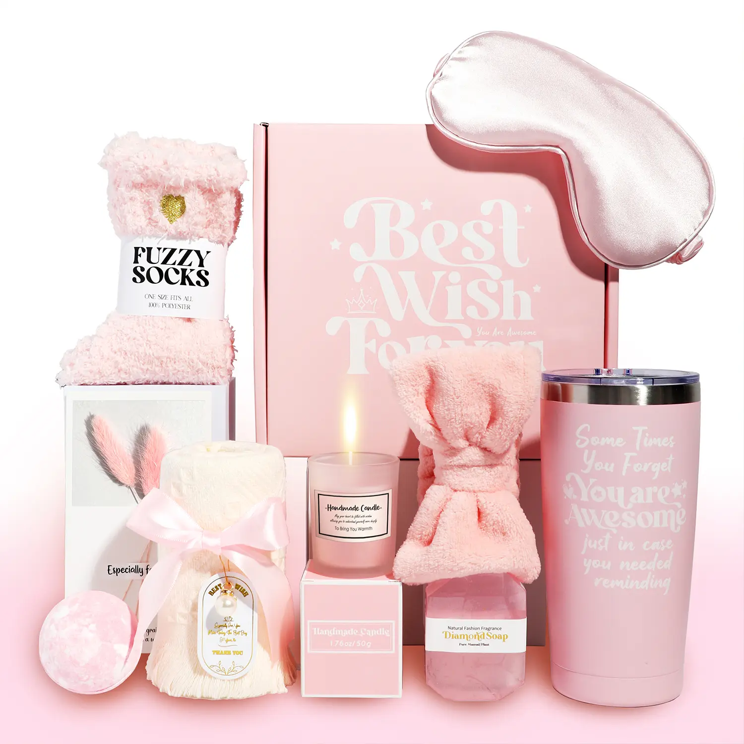 Pampering Spa Body Care Set with Silk Sleep Mask - Stress Relief Gift-Ready Home Gift for Her, Ideal for Birthday, Mother's Day