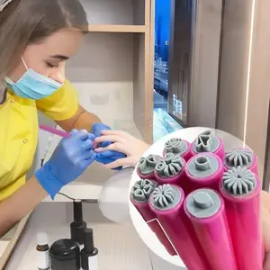 Nail Art Stamp Pen Set 15 Pieces, Vanity Organizer Manicure Tools, Home DIY Nail Stamping Kit for Beginners, Flower Design Nails