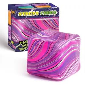 Fidget Toys Squishy Stress Cube, Stress Balls for Adults Kids Squishies Anxiety Relief, Ice Cube Squishy Sensory Toys for Kids with Autism, Fidgets for Classroom Prizes Party Favors Toys (Pink)FYZJ