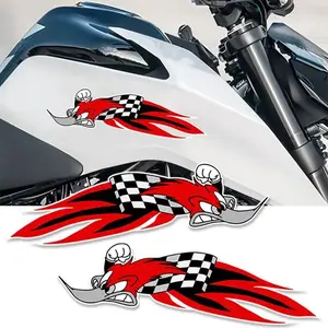 Flame Woodpecker cartoon motorcycle decorative sticker, funny, suitable for motorcycle front shrouds, fuel tanks, electric