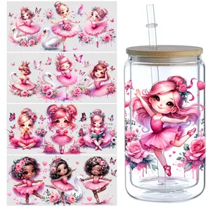 5 Fairy UV DTF Stickers, Waterproof Transfer Stickers for 16oz Glass Cups, UV DTF Stickers, Glass DTF Transfer Stickers, DIY Sticker Paper, Decorative Decal