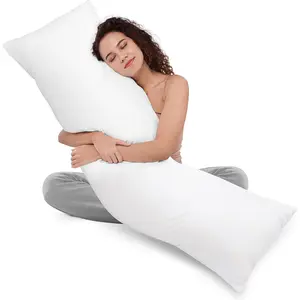 Bedding full body pillow for adults (white, 20x54 inch), long pillow for sleeping, large pillow insert for side sleepers