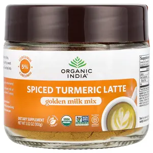 Organic India Spiced Turmeric Latte, Golden Milk Mix, 3.52 oz (100 g)