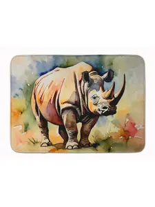 Carolines Treasures DAC2984RUG 19x27 in. Rhinoceros Memory Foam Kitchen Mat, Animal-Inspired, Art-Themed, Cozy, Cushioned Household Rug for Kitchen Use, Animal-Inspired Kitchen Rugs, Art-Themed Kitchen Rugs