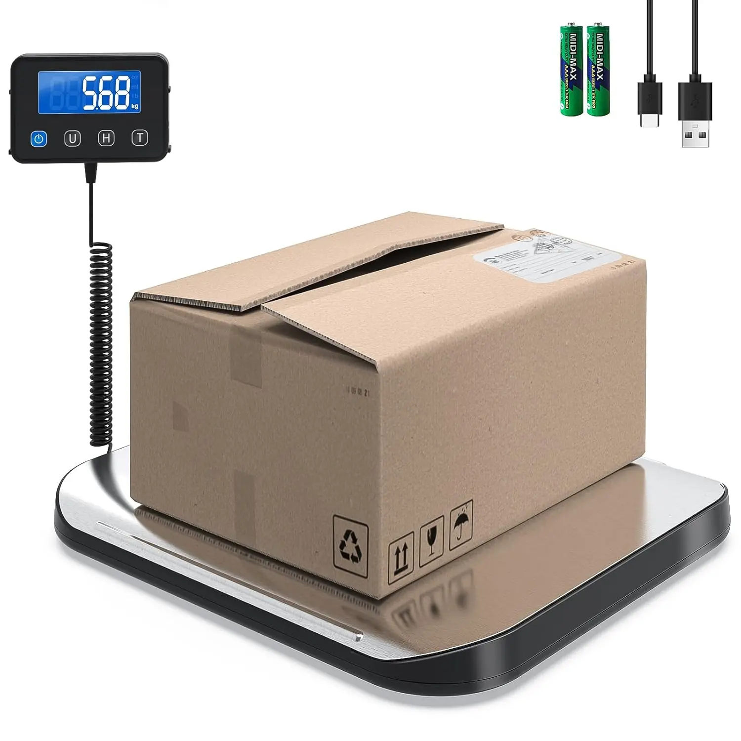 Shipping Scale, 440 LB Heavy Duty Postal Scale for Packages, Large Mailing Scale for Postage, Industrial, Small Business, Laundry, Warehouse, Stainless SteelQuesearQuesear