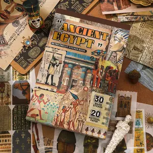 50Pcs Ancient Egypt Theme Jounraling Material Book - Sticker Book, DIY Decorative sticker, Scrapbooking Supplies, Sticker For Journaling