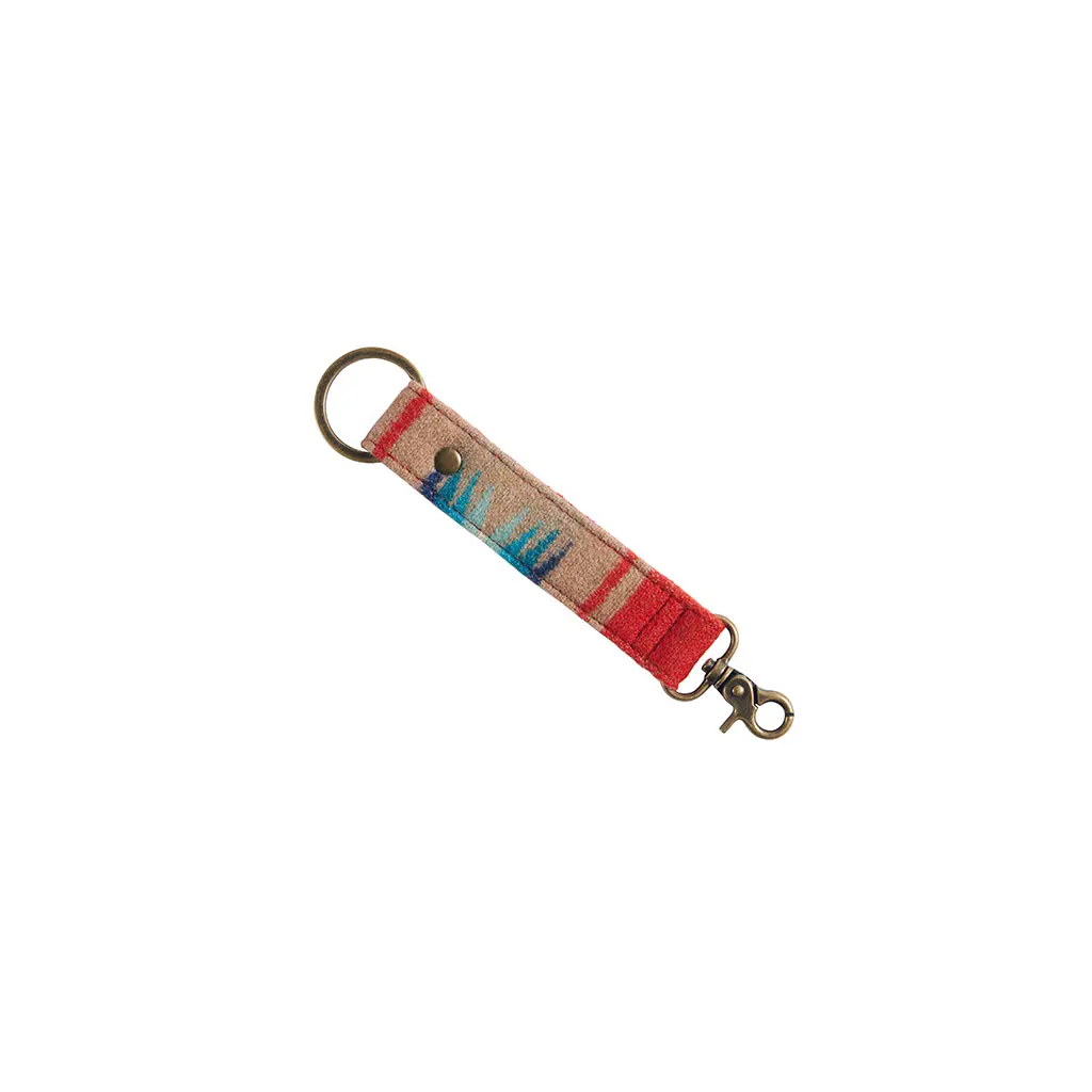 Pendleton Brass Key Fob - Harding Red Wool Keychain Jewelry, Stylish Folk Keychain with Secure Clip, Fashion Accessory for Keys, Stylish Keychain