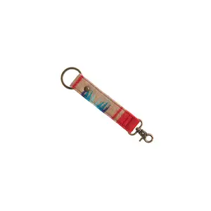 Pendleton Brass Key Fob - Harding Red Wool Keychain Jewelry, Stylish Folk Keychain with Secure Clip, Fashion Accessory for Keys, Stylish Keychain
