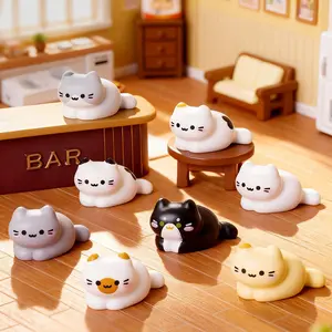 8-Piece Cat Animal Resin Decorative Mini Models, Small Succulent Garden Home Decoration, DIY Craft Kit for Indoor Plants