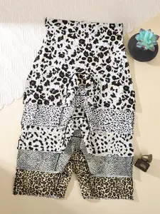 Women's High Waist Seamless Leopard Print Safety Pants, Panties, Ice Silk Adhesive Seal, High Elasticity Belly Control, Multiple Colors Available