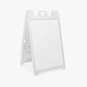 White Signicade Deluxe A-Frame (Hardware Only) - Heavy-Duty Plastic Sandwich Board with Two 24x36 Inch Recessed Graphic Areas, Perfect for Quick-Change Advertising, Sturdy and Weather-Resistant,