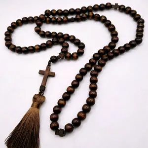 100-Bead Wooden Orthodox Prayer Rope – Komboskini with Cross and Tassel