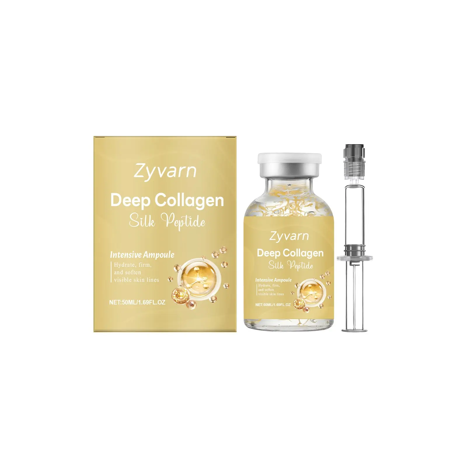 Silk Collagen Peptide Mini Bottle Face Ampoule Essence 50ml, a home-use firming essence containing peptides and deep-seated collagen protein
