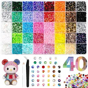 32000Pcs Jelly Rhinestones for Bedazzling, 3mmMulticolor Resin Flatback Gems for Diamond Art,Bedazzler Kit with Gifted Tools Jewelry for CraftingBook Shoes Nail Art