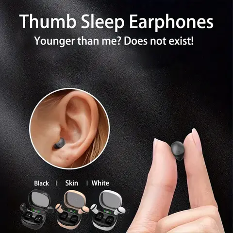 H.L.WALK-D Bluetooth 5.3 Wireless Electronic Headset - Cable-Free, Waterproof, Dustproof, Low-Profile, Lightweight Earphones for Small Ears, Side Sleepers with Charging Port
