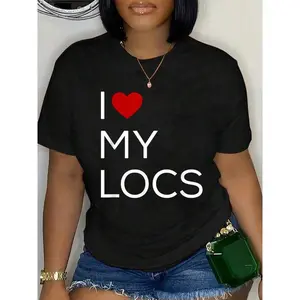 100% Cotton I Love My Locs Natural Hair T-Shirt Unisex Classic Comfort Tee Tops Oversized Crew Neck T Shirts