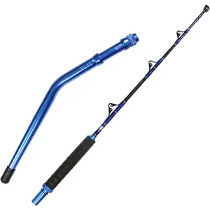 2- Saltwater Offshore Heavy Bent/Straight  Trolling Rod Fishing Roller Rod Conventional Boat Deep Sea Fishing Pole (5'1"/5'6"/6'/6'6",30-50lb/50-80lb/80-120lb)