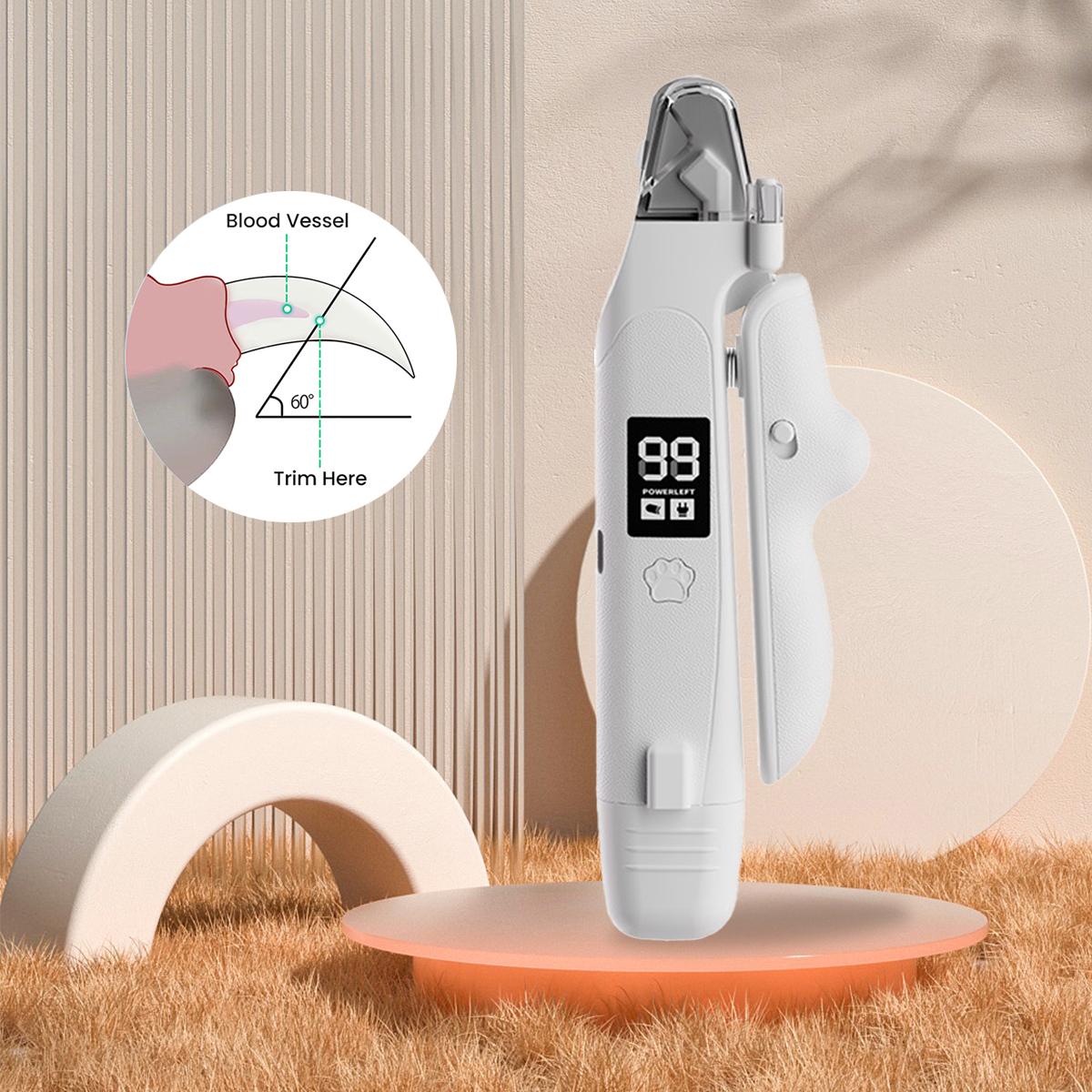 2-in-1 Pet Nail Clipper & Grinder with LED Light – Low-Noise, USB-C Rechargeable, Safety Lock & Nail Catcher, 3 Grinding Ports for Cats & Small To Medium Dogs #PetGrooming
