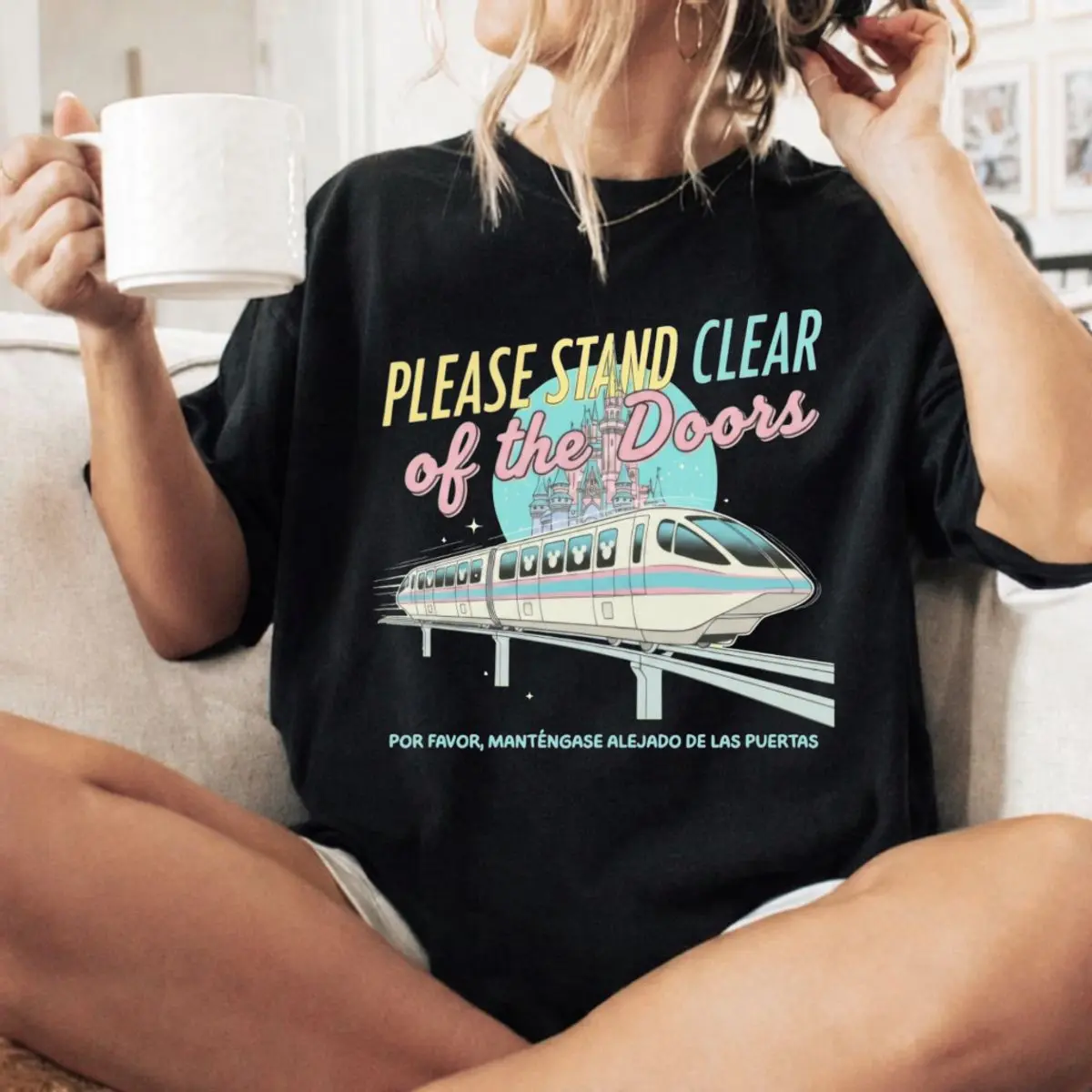 Comfort Colors Please Stand Clear Of The Doors Shirt, Inspired Monorail Quote Tee, Retro Trip Shirt, Unisex Fitted Short Sleeve Tee, Crewneck Top