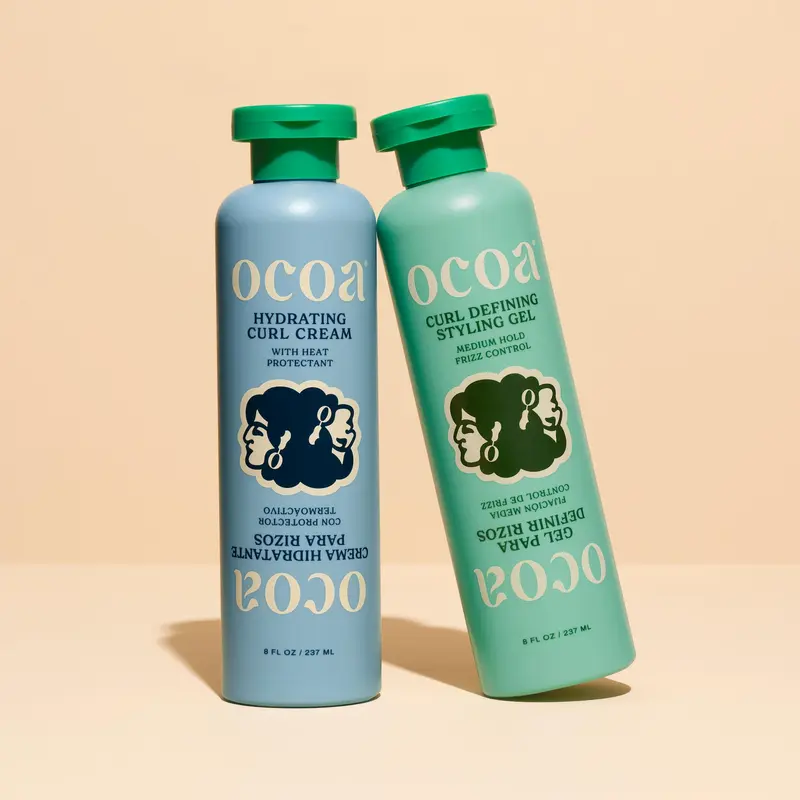 OCOA Curl Cream & Defining Gel Styling Duo for Flawless Hair Hydrating Nourishing Frizz Control Heat Protection Gorgeous Curls