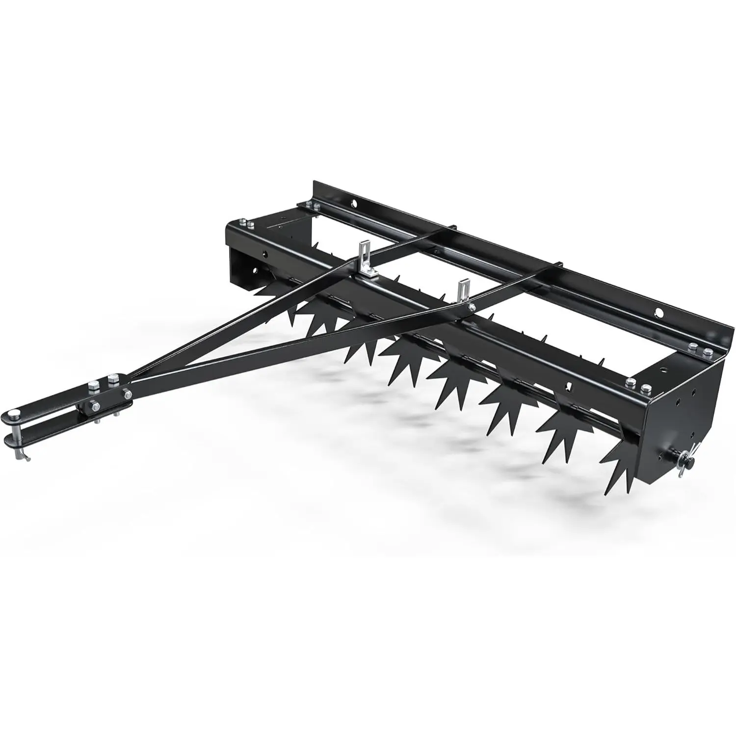 32" Tow Behind Spike Aerator with Universal Hitch for Lawn Plug Aerator, Black