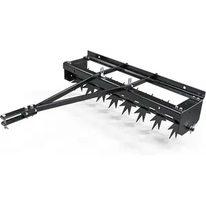 32" Tow Behind Spike Aerator with Universal Hitch for Lawn Plug Aerator, Black