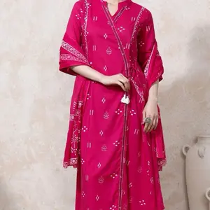 Bright Pink Suit with Dupatta - Traditional Design in Pink Color