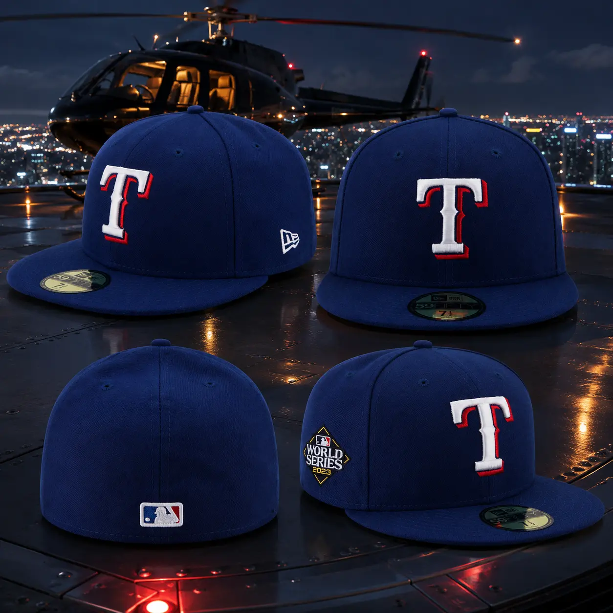 New Era Texas Rangers Royal Blue 59FIFTY Fitted Cap – Baseball Hat with 2023 World Series Championship Patch