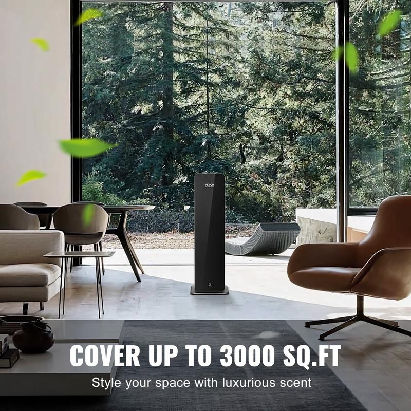 VEVOR Scent Air Machine, TikTokShopBlackFriday, 950ml Bluetooth Smart Cold Air Diffuser, 3000sq.ft Waterless Essential Oil Scent Air Diffuser, Floor Standing Aromatherapy Machine for Large Room, Office, No complimentary incense