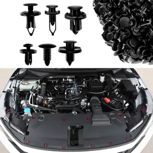 200PCS Car Retainer Clips Plastic Fasteners Kit, Car Retainer Clips, Push Bumper Fastener Rivet Clips with 6 Size Auto Body Retainer Clips Bumpers, Universal Plastic Panel Fender Clips for Most Cars