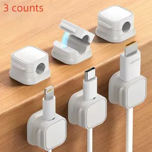 Cable Clip Organizer, Cable Organizer Clips, 3 Counts Cable Management Holder, Durable & Easy To Install Cable Management Tool for Home Dormitory School Office, Desk Accessories, Cord Organizer, Desk Supplies Set