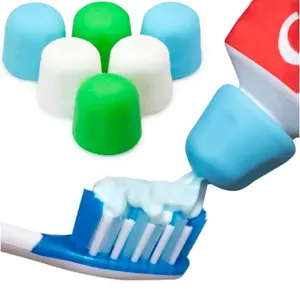 Self Closing Toothpaste Caps 6-Pack Food Grade Silicone and BPA-Free Toppers