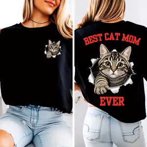 🐱   100% Cotton Double-Sided Best Cat Mom Ever Pet Tee, Great Valentine & Mother’s Day Gift for Cat Lovers! # ViralTees # TikTokMadeMeBuyIt. #  FunnyValentine # TrendyTees