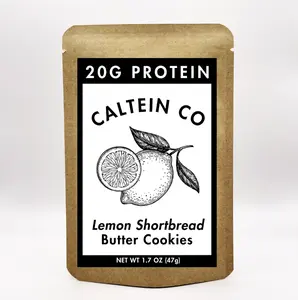 Caltein Co - Lemon Shortbread Protein Butter Cookies Snack 20g Protein Biscuit Baked
