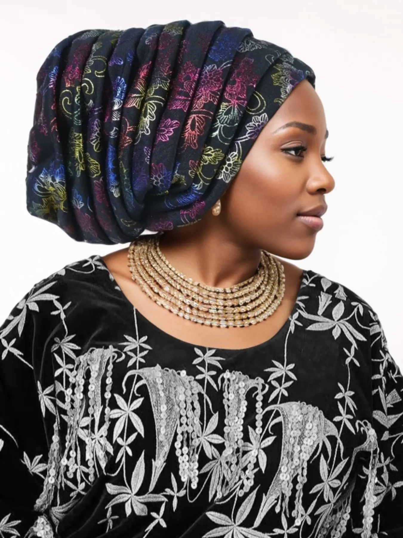 Women's Traditional Headscarf Cap Turban Hijab, Colorful Printed Folded Design, Retro Ethnic Style, Daily Wear & Special Occasion Accessory, Head Wrap