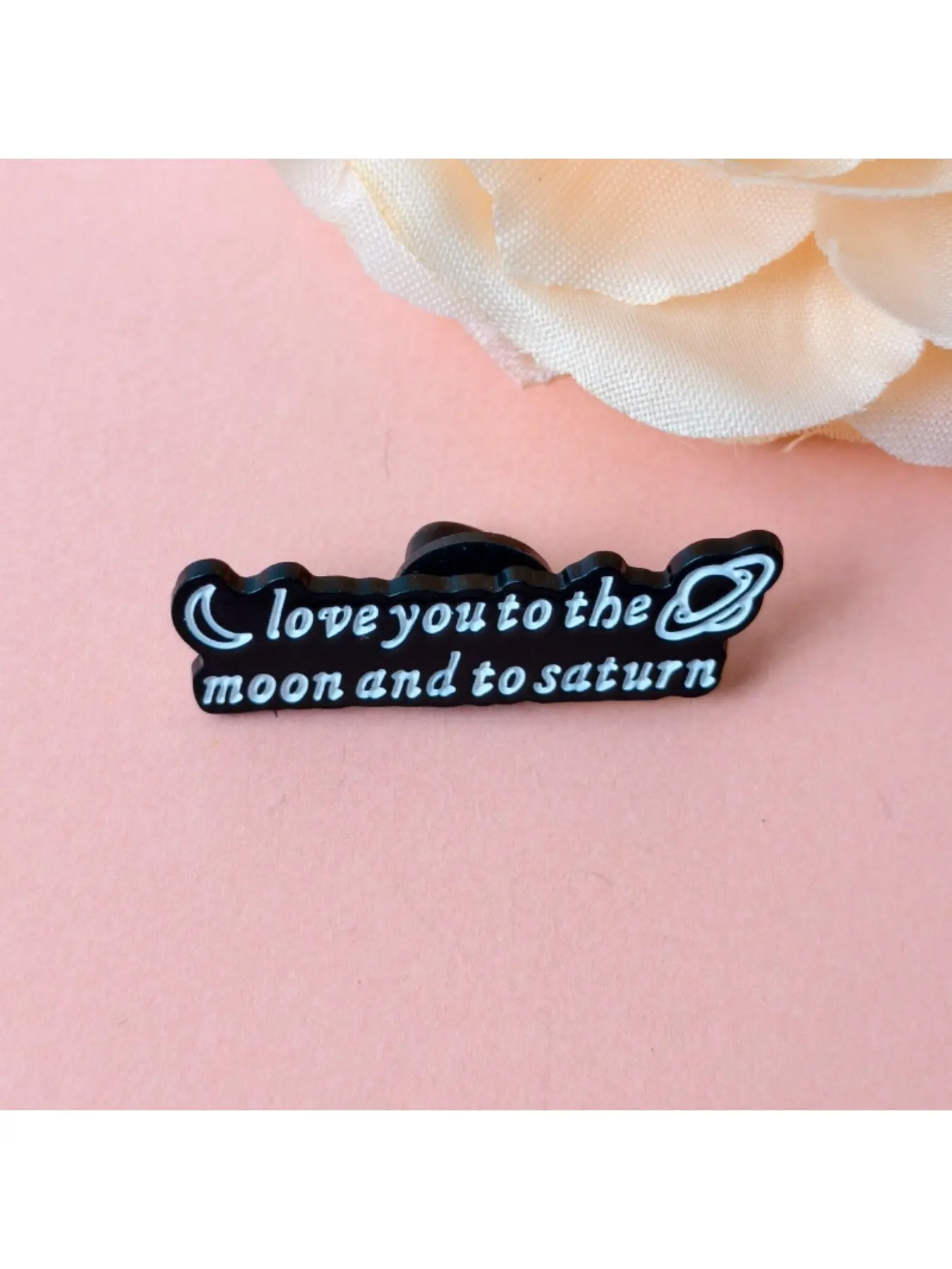 "Love You To The Moon And To Saturn" Enamel Pin Romantic Music Inspired Badge Decoration for Backpacks Jackets Hats