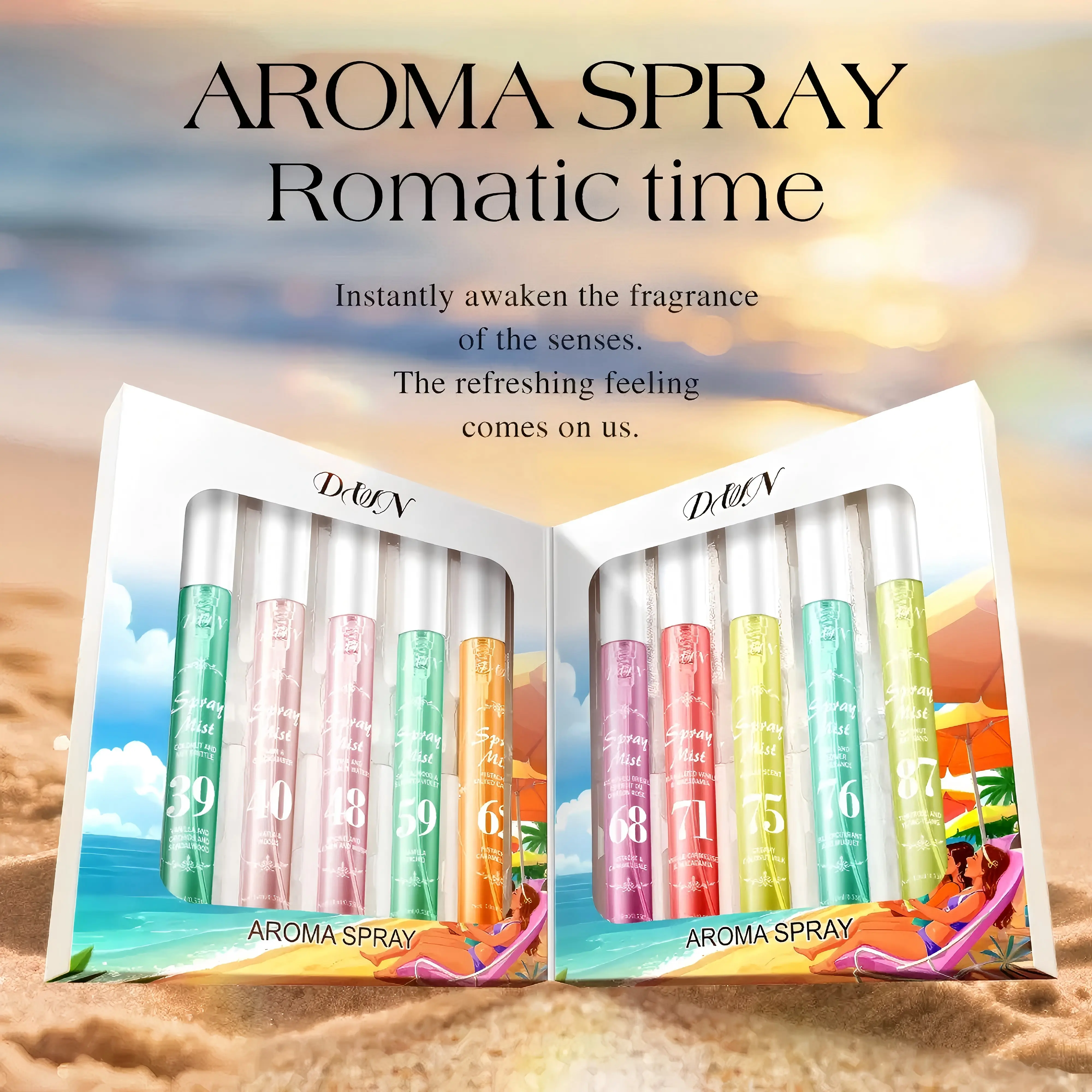 Women's 10-Piece Brazilian Summer Fragrance Ensemble Set, Multi-Pack Body Fragrance Mists with Vanilla, Caramel, Amber & Fruity Scents, Beauty & Personal Care Products