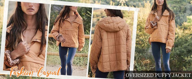 Tanming Women’s Oversized Hooded Pullover Puffer Jacket Cozy Lightweight Quilted Warm Hoodie with Chest & Side Pockets Fall Winter Spring Outwear Outfit TikTokShopBlackFriday Tanming Women’s Oversized Hooded Pullover Puffer Jacket Cozy Lightweight Quilted Warm Hoodie with Chest & Side Pockets Fall Winter Spring Outwear Outfit TikTokShopBlackFriday