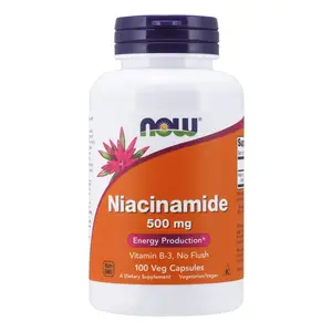 NOW Niacinamide Vitamin Supplement, 500mg, 100 Capsules, for Health and Fitness Support
