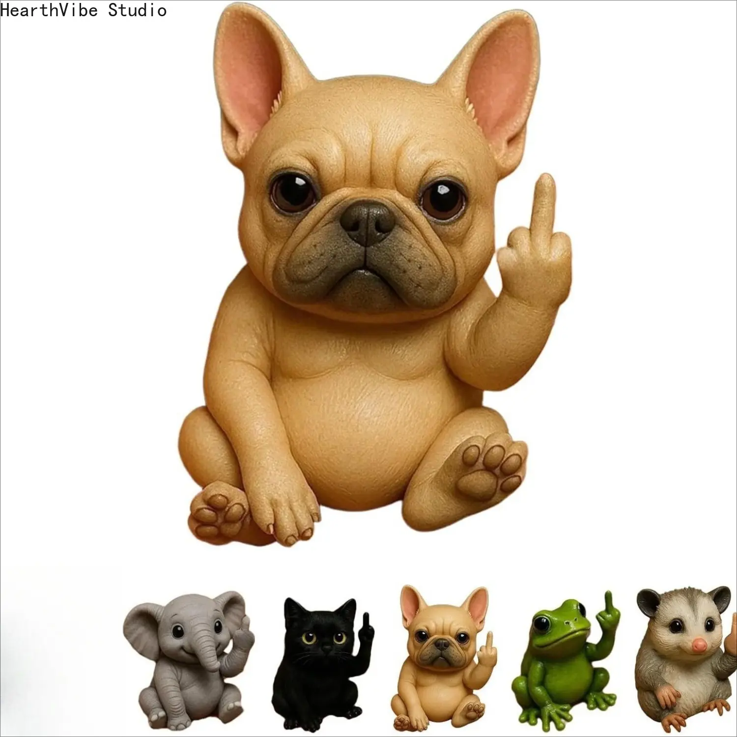 Fun Middle Finger Mouse Resin Figurine, Cute Mini Animal Collectible Ornament - Animal Resin Model for Desktop Decoration, Collectors, Ornaments, Animal Resin Models