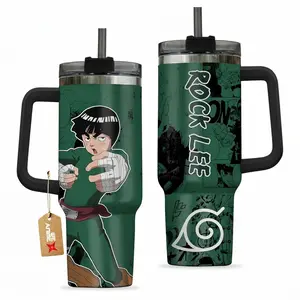 Rock Lee Anime Tumbler 20oz 40oz, Martial Arts Manga Travel Mug, Ninja Insulated Cup, Japanese Fan Gift Drinkware