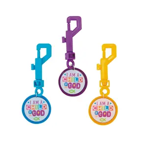 I Am a Child of God Backpack Clip Keychains - 12 Pc.