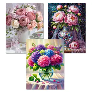 3 Kinds Of Patterns Diamond Paintings Kits, Flower Diamond Painting Kits for Adults 5D DIY Full Drill by Numbers, Floral Art Home Wall Decor
