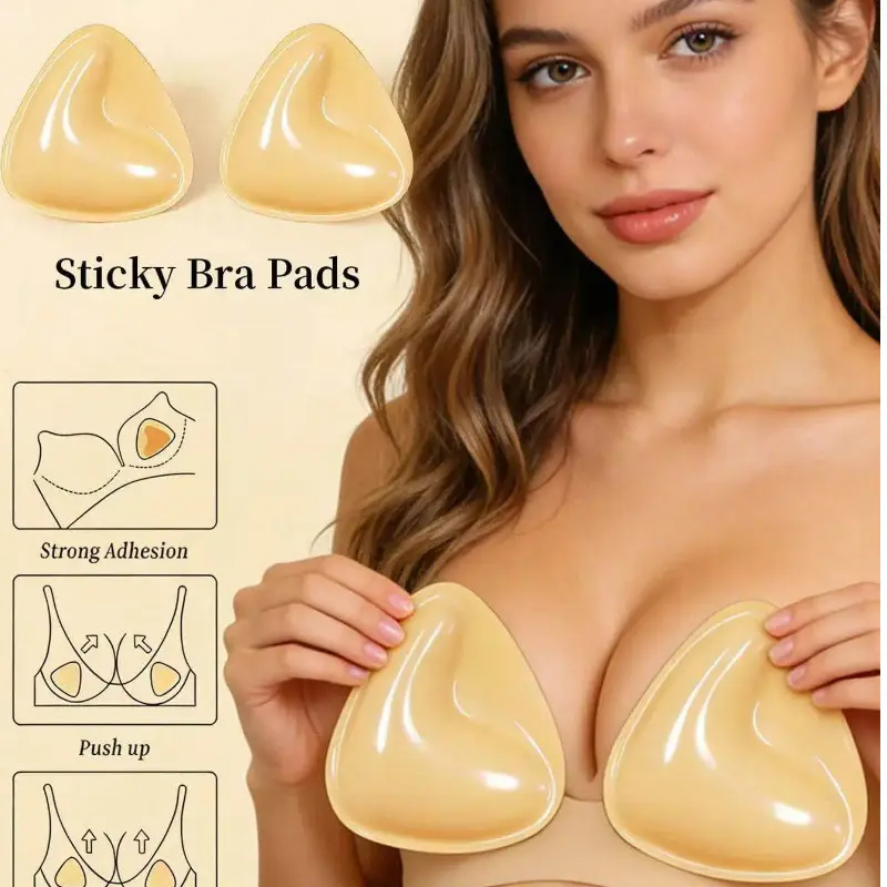 Push Up Sticky Inserts Double-Sided Adhesive Ultra Boost Padding Inserts for Bikini Swimsuit Sports Strapless Bra