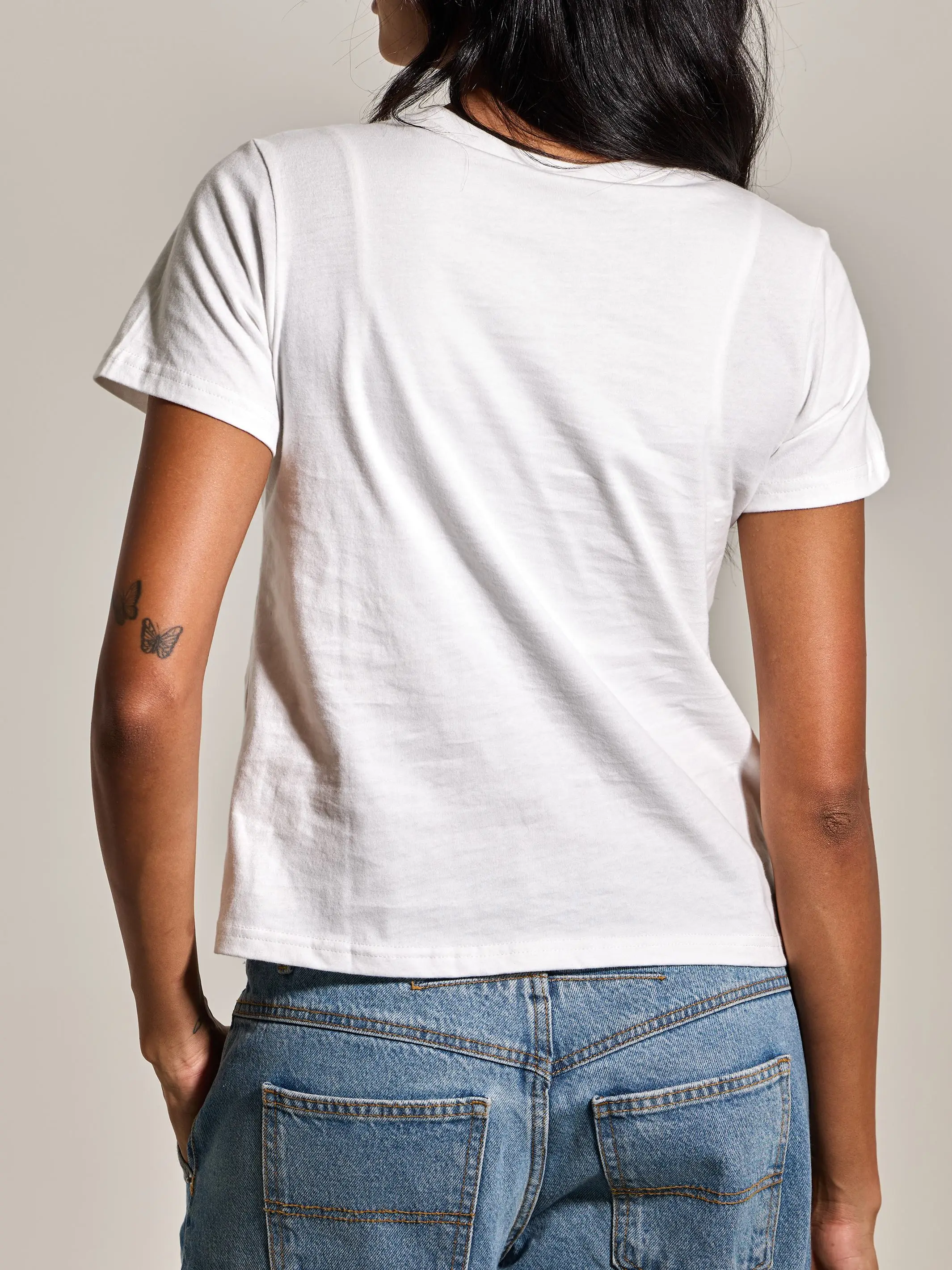 Klassy Network Cotton Tee Full Length Women's Tshirt with Crew Neckline Short Sleeves