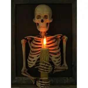 212 MAIN Framed 3D Skeleton Torso Candle Holder, Large-Size Hanging Home Decor Ornament with Easy Hanging, Spooky Eerie Aesthetic, Home Goods, Accessory