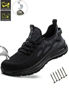 Steel Toe Shoes for Women Safety Work Shoes Work Protective Shoes Construction Industrial Shoes Safety Shoes Lightweight Breathable Anti-smash Anti-Punctur Steel Toe Sneakers for Women